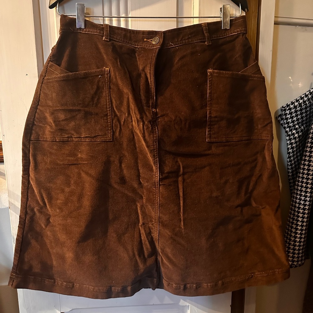 Corduroy a-line midi skirt